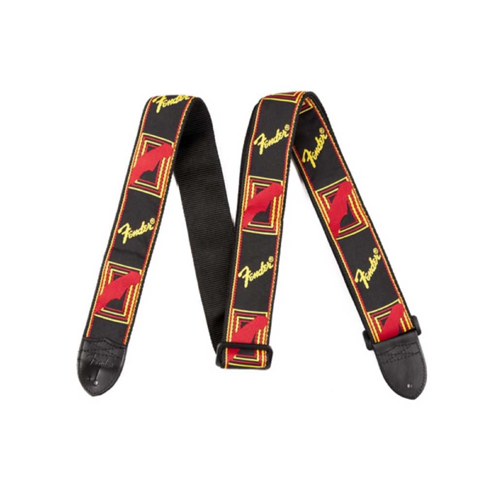 Fender 2" Monogrammed Strap Black/Yellow/Red ギターストラップ