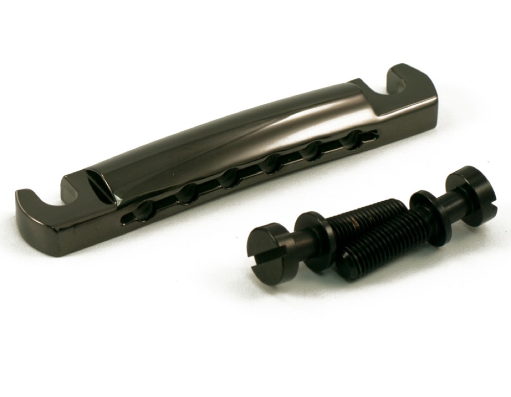 KLUSON VINTAGE LIGHTWEIGHT ALUMINIUM STOPTAILPIECE/BLACK テールピース