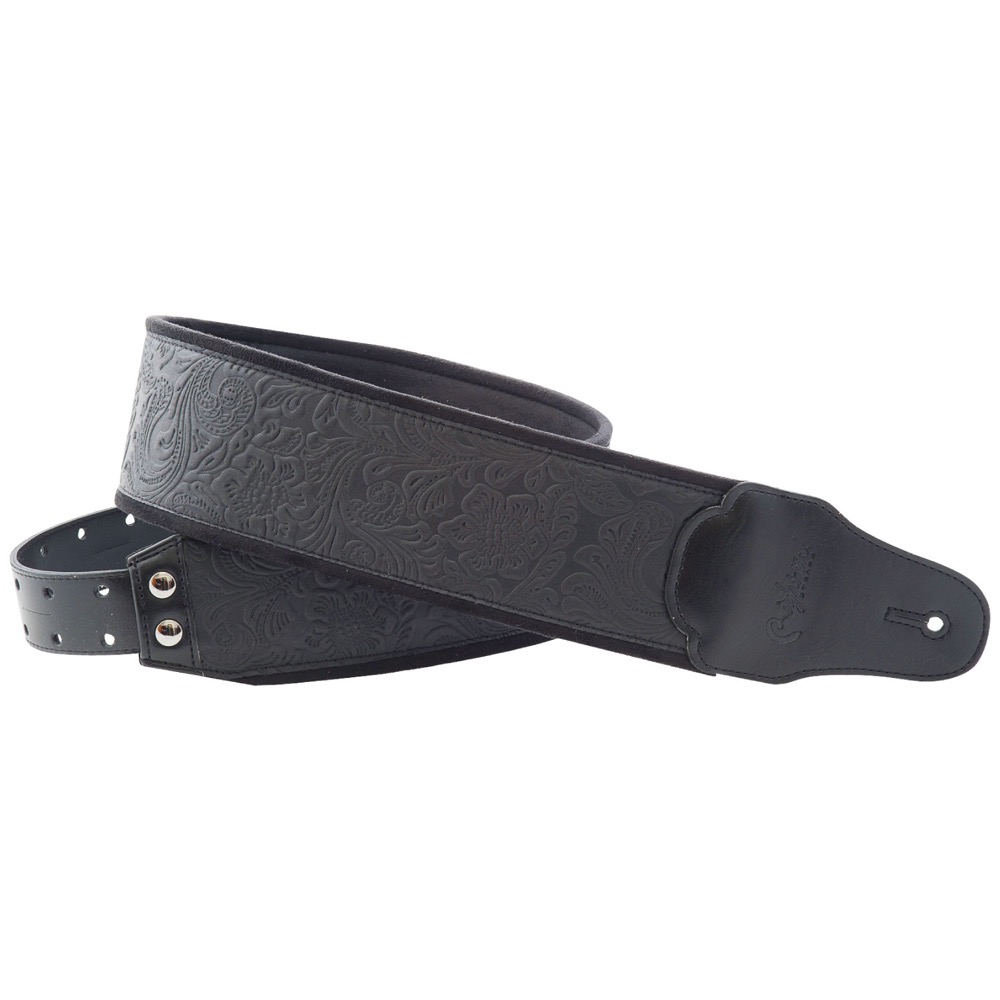 RightOn! Straps BASSMAN Series B-SANDOKAN BLACK ギターストラップ