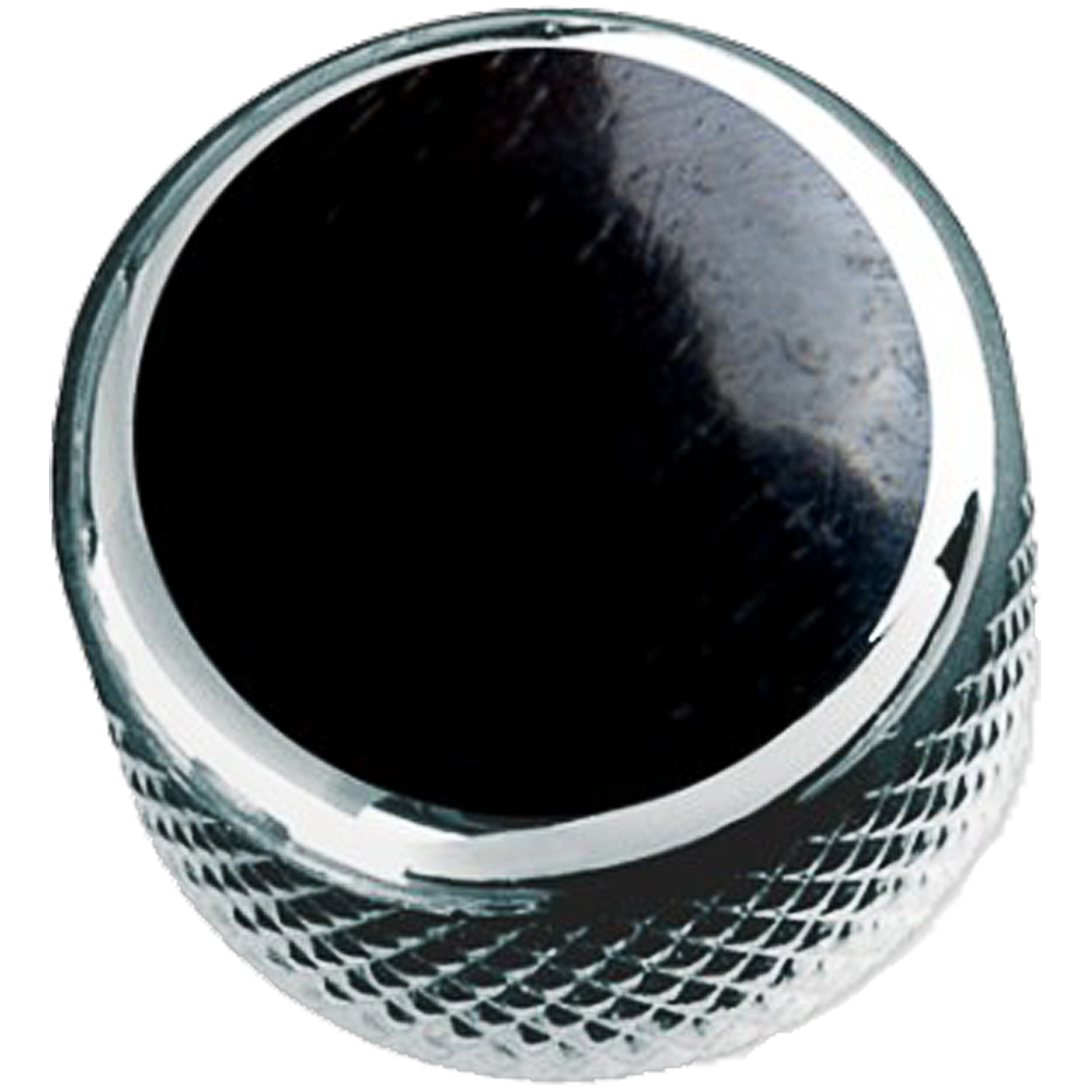 Q-parts DOME Hard Wood Ebony in Chrome KCD-0137 コントロールノブ