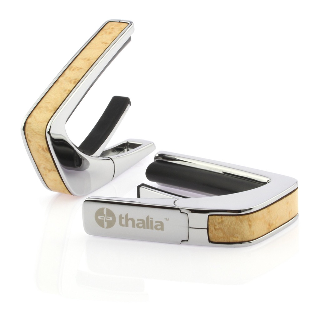Thalia Capo 200 in Chrome Finish with Birdseye Maple Inlay カポタスト