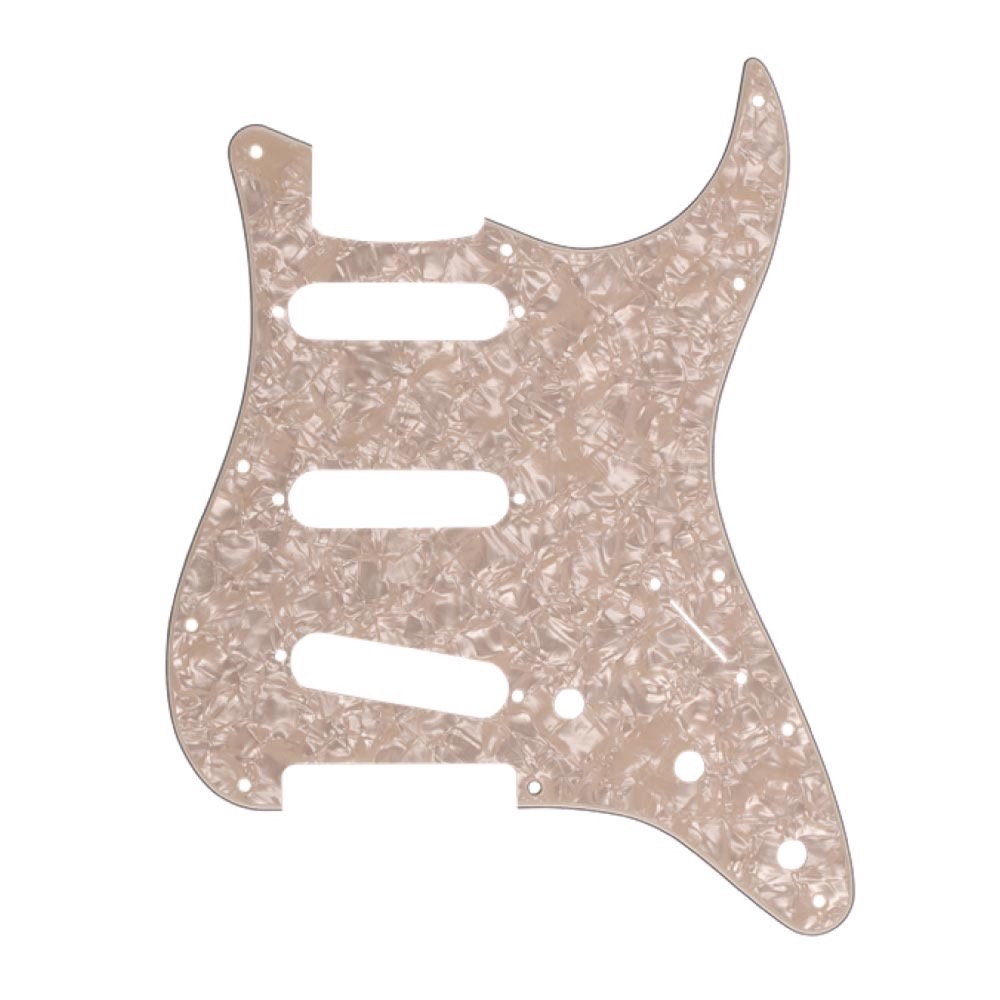Fender Modern-Style Stratocaster S/S/S 11-Hole 4-Ply Aged White Pearl ピックガード