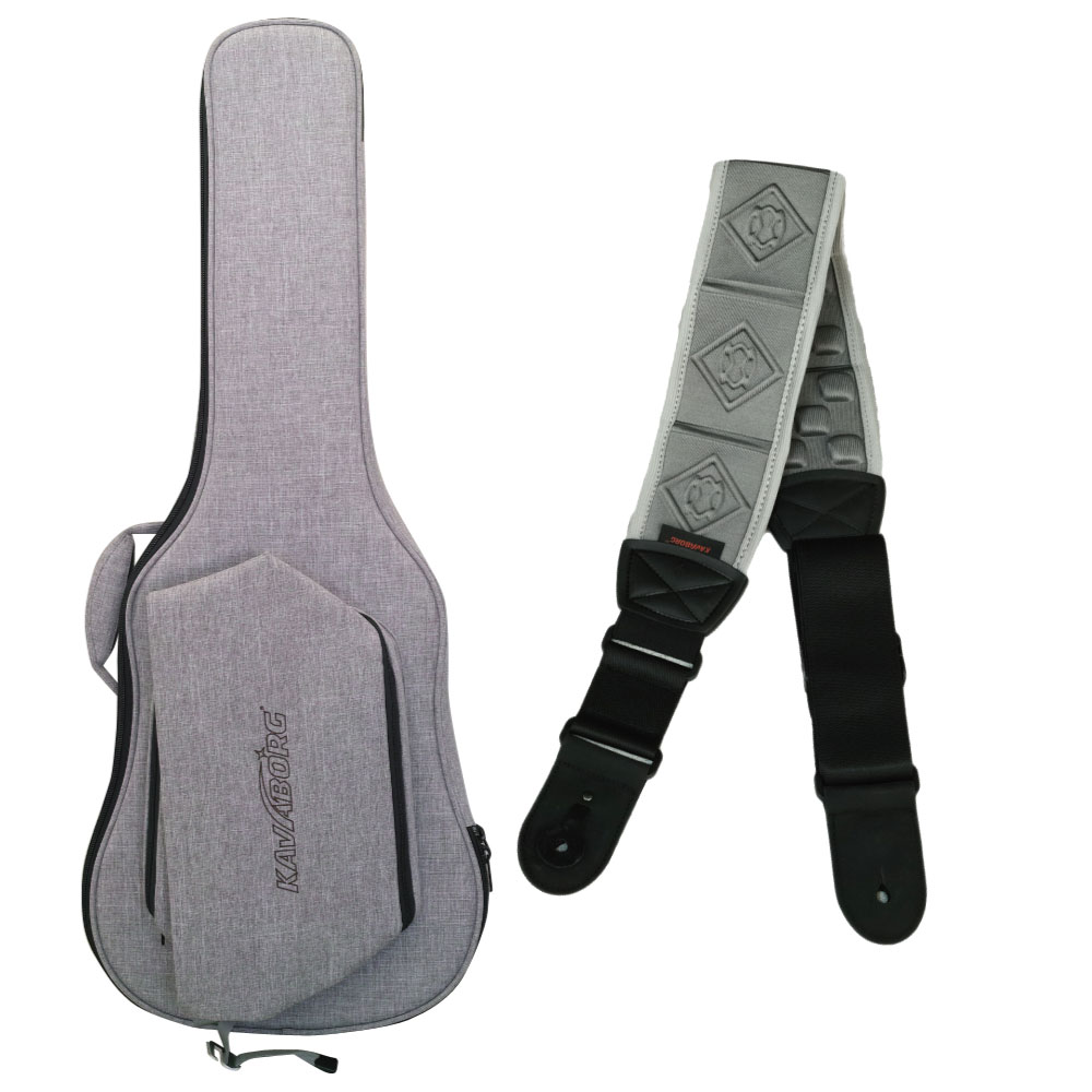 Kavaborg Fashion Guitar and Bass Bag for Electric Guitar + Functional Guitar Strap RDS-80 Gray エレキギター用ケース&ストラップセット