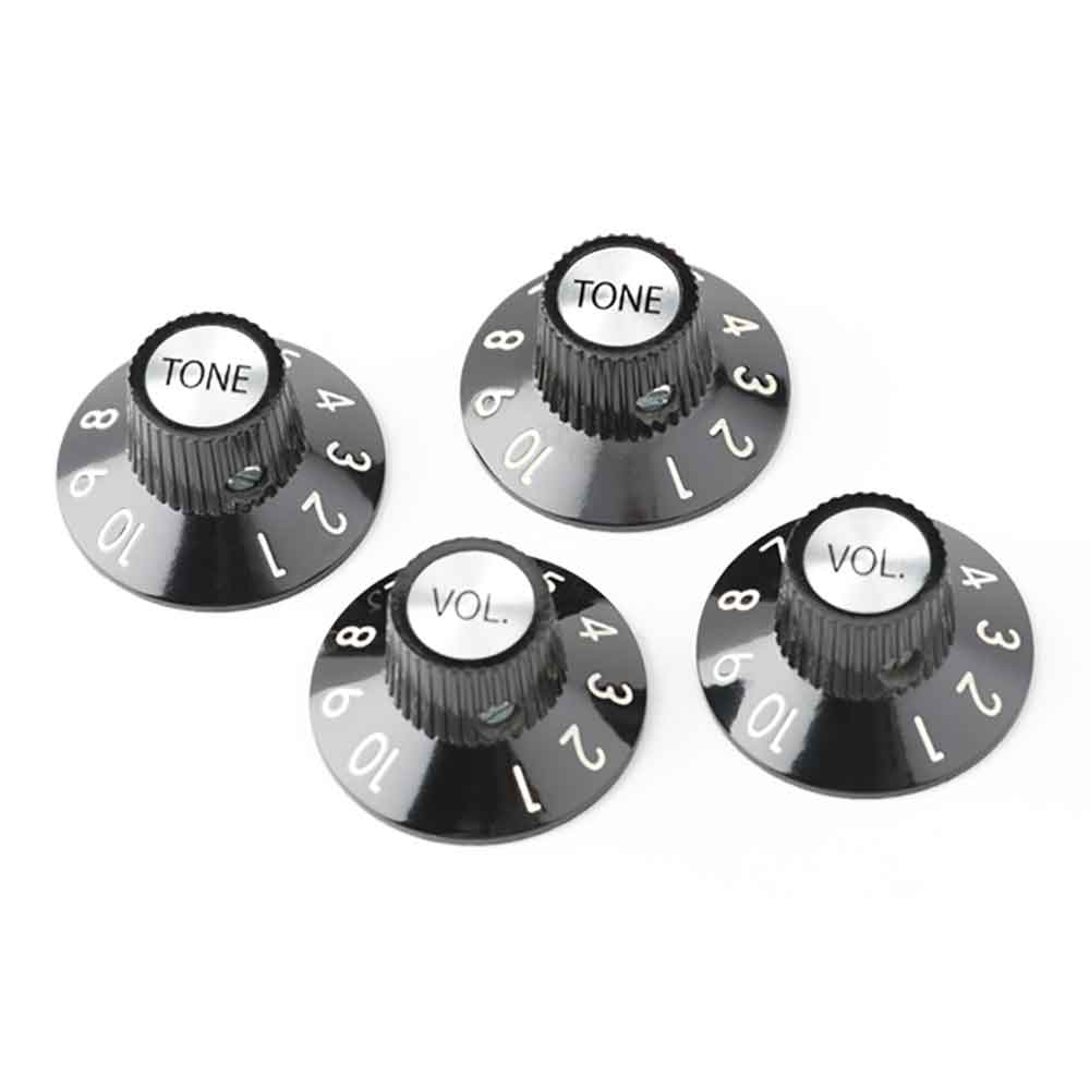 Fender 72 Telecaster Custom Knobs 4 Black コントロールノブ 4個セット