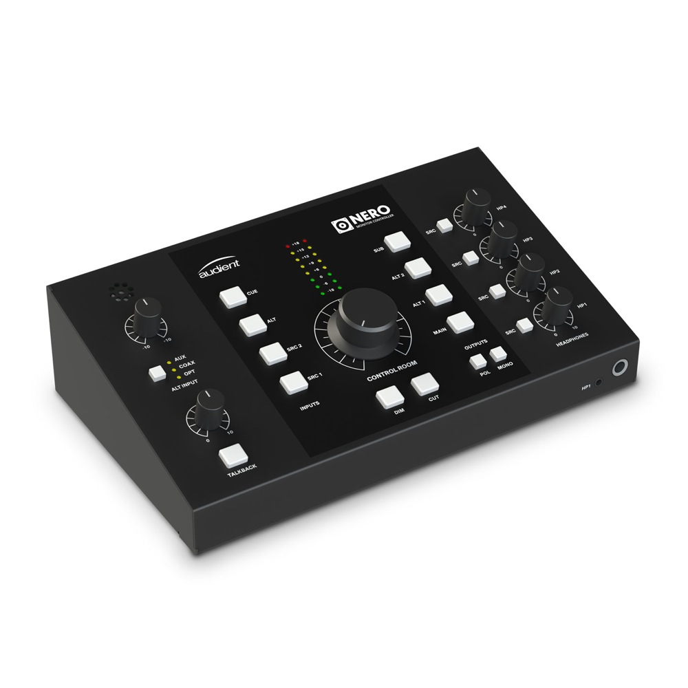 Audient(オーディエント) NERO(ネロ) デスクトップモニターコントローラー 斜め・全体像