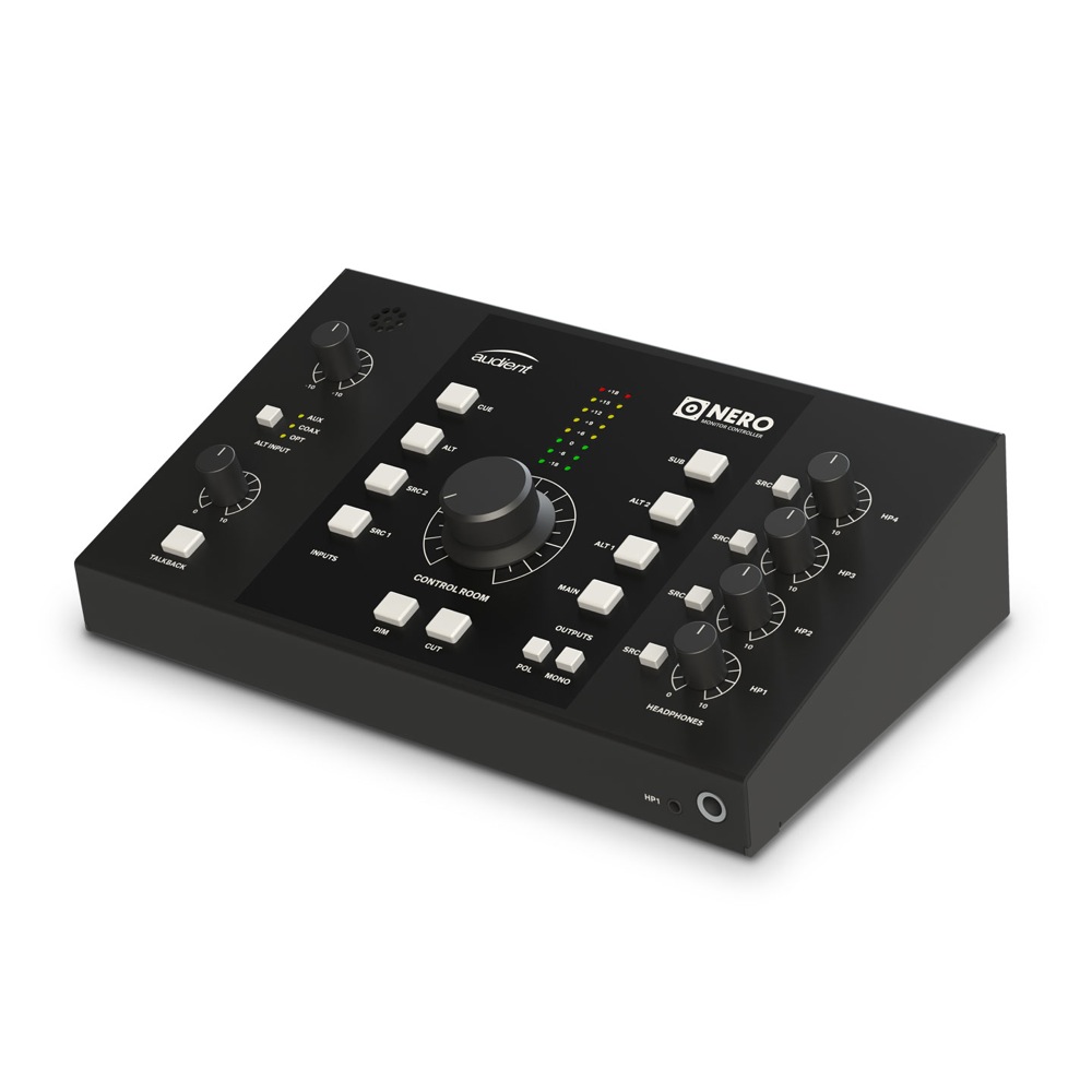 Audient(オーディエント) NERO(ネロ) デスクトップモニターコントローラー 斜め・全体像