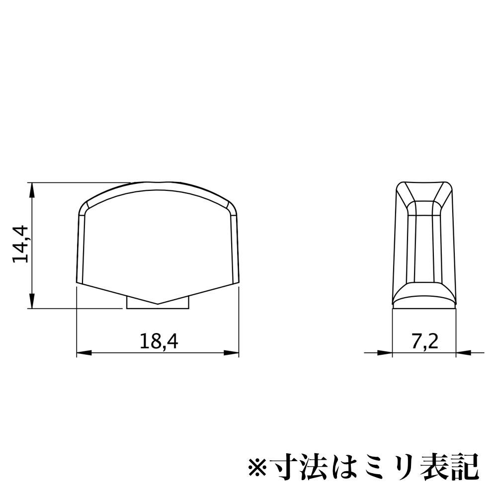 SCHALLER Small Perloid Button M6 1set ギター用ペグ ツマミ 6個セット 寸法画像