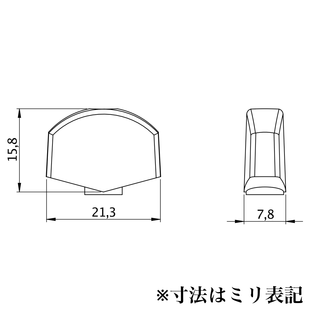 SCHALLER Large Perloid Button M6 1set ギター用ペグ ツマミ 6個セット 寸法画像