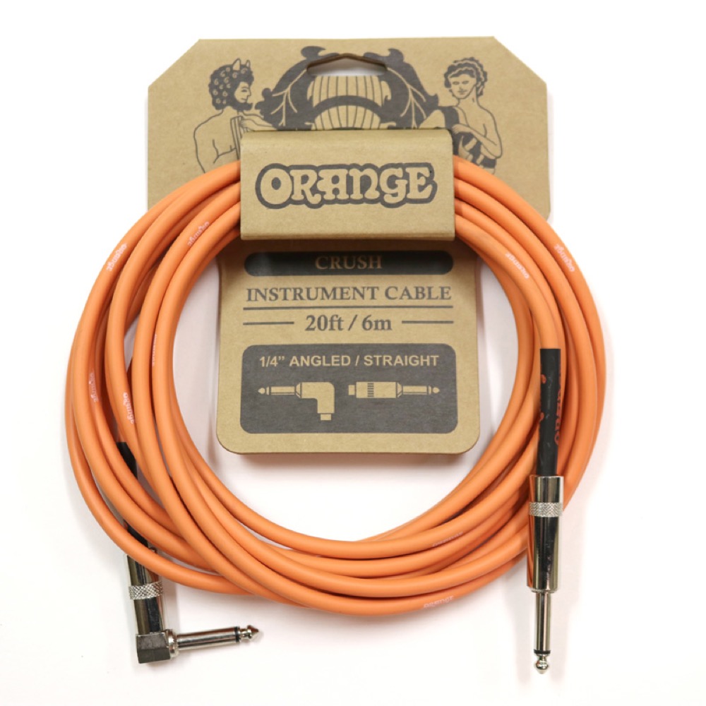ORANGE CRUSH Instrument Cable 20ft 6m 1/4" Angled Straight CA037 ギターケーブル