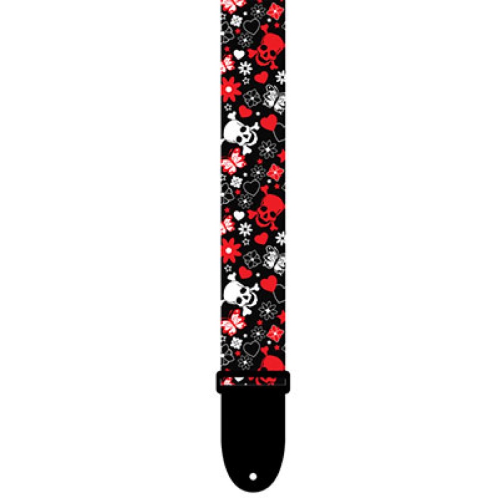 Perri’s LPCP-7020 2" POLYESTER SKULLS COLLECTION ギターストラップ
