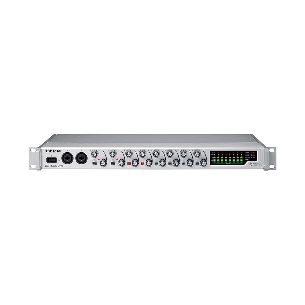 TASCAM SERIES 8p Dyna アナログコンプレッサー搭載8チャンネルマイクプリアンプ 前面 画像
