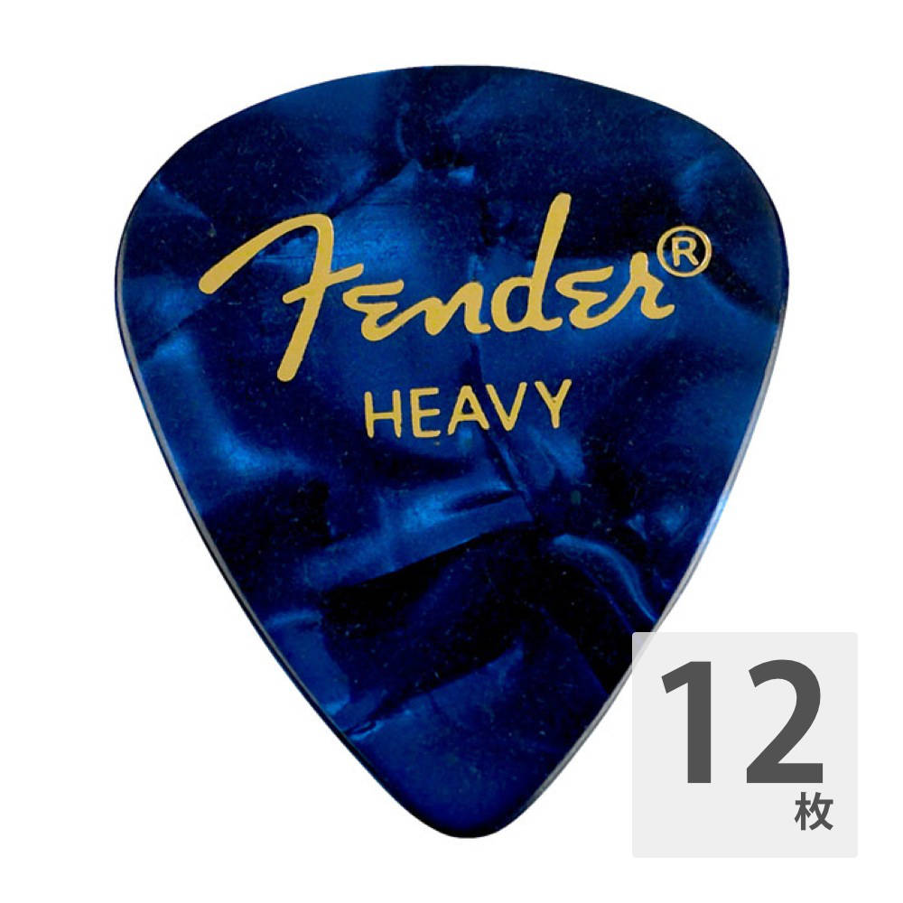 Fender 351 Shape Blue Moto Heavy ギターピック 12枚入り