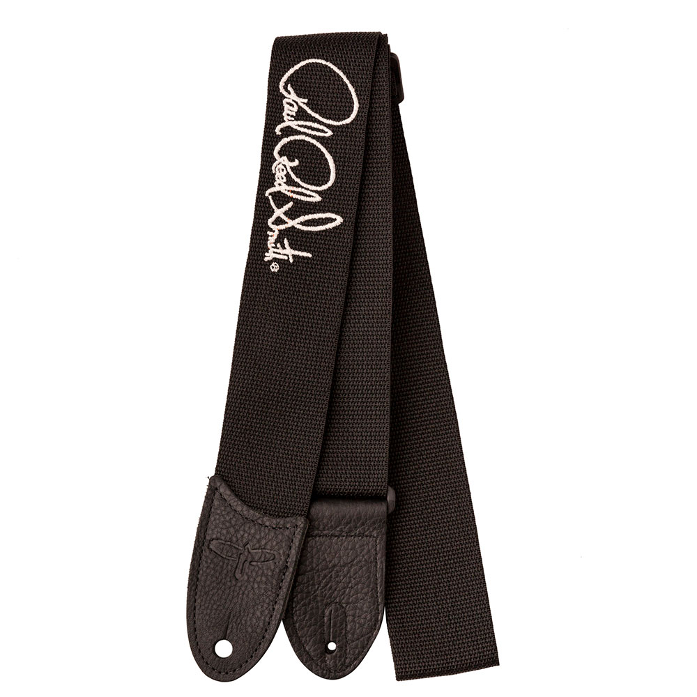 PRS Poly Strap Signature Silver/Black ギターストラップ プリストラップ ブラックカラー/シルバーロゴ