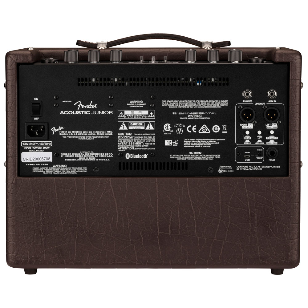 Fender（フェンダー） Acoustic Junior アコースティックギターアンプ エレアコアンプ 背面・全体像
