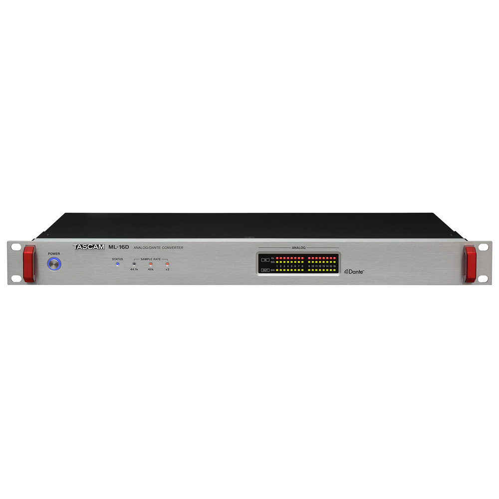 TASCAM(タスカム) ML-16D 1Uラックマウント 16ch アナログ Dante コンバーター 正面・全体像