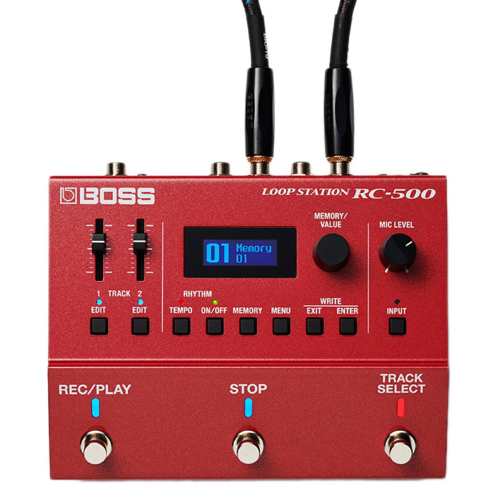 BOSS（ボス） RC-500 Loop Station（ループステーション） 2トラックルーパー エフェクター ギターケーブル接続例