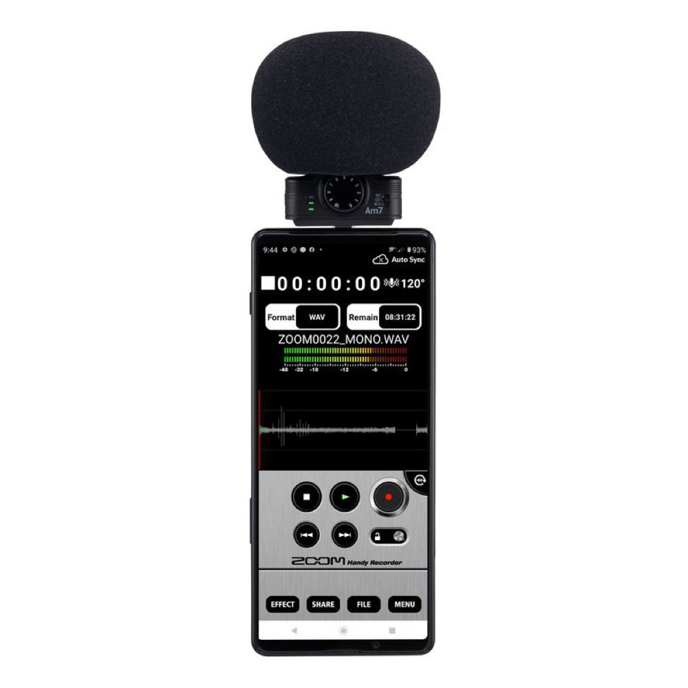 ZOOM Am7 Android用 USB Type-C接続 MSステレオマイク 使用イメージの画像