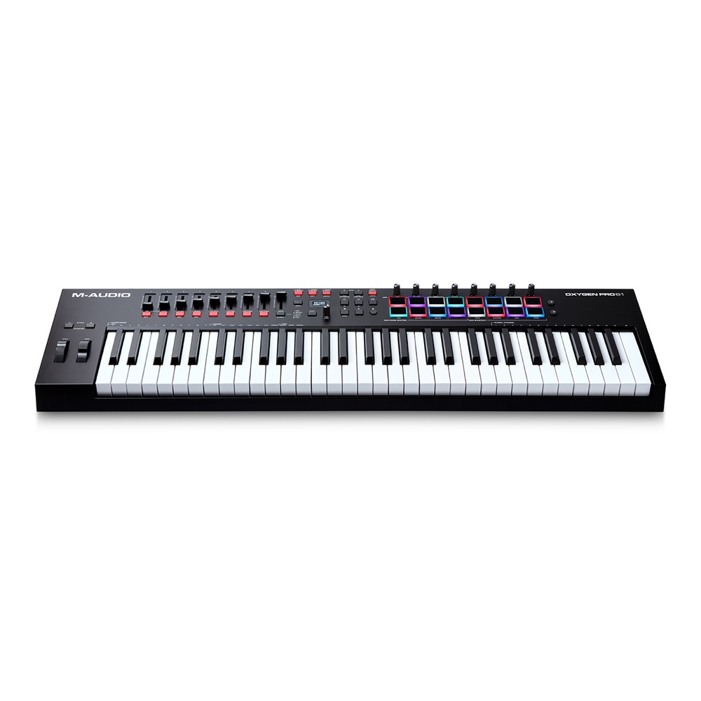 M-AUDIO Oxygen Pro 61 61鍵盤 USB MIDI キーボードコントローラー 斜めからの画像