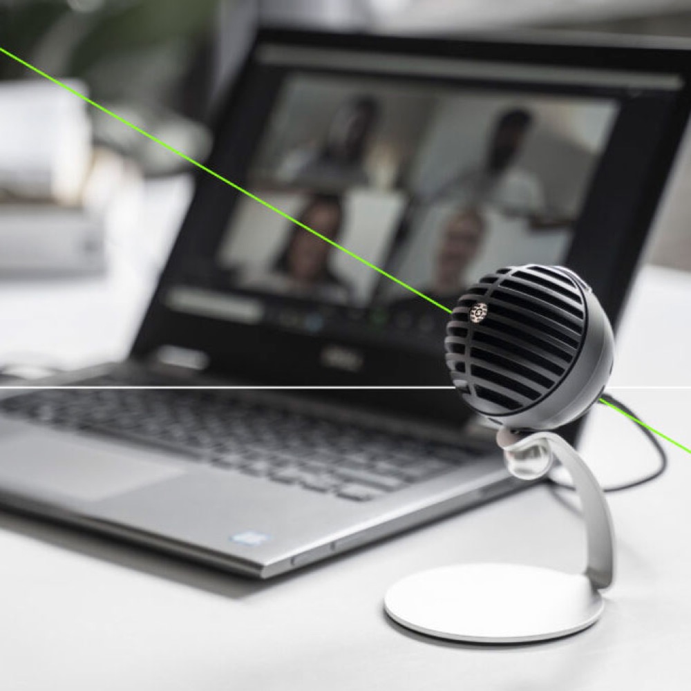 SHURE MV5C-USB-A ホーム オフィス コンデンサーマイク シュア 仰角の調整によりどのような着席姿勢でもクリアに収音