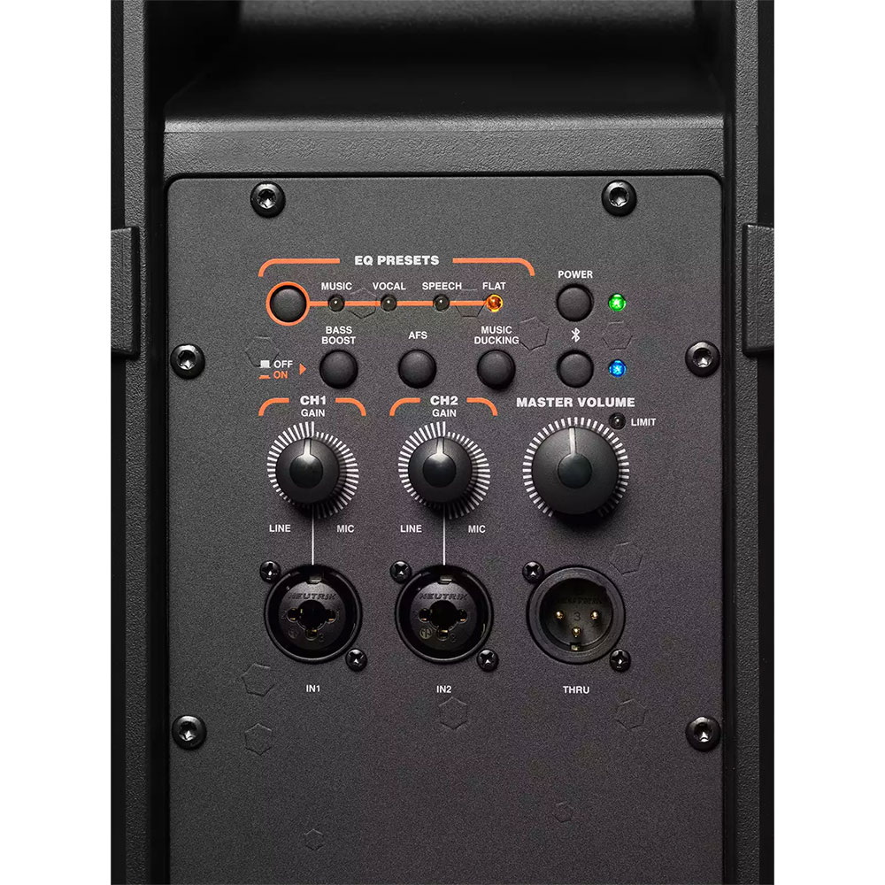JBL PROFESSIONAL IRX108BT-Y3 Bluetooth対応 パワードスピーカー 1本 ジェイビーエル 背面パネル 2chのミキサー機能  Bluetooth入力を搭載