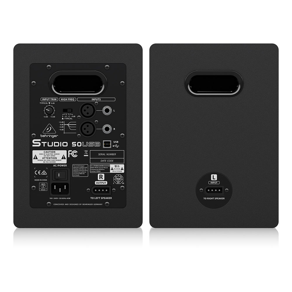 BEHRINGER STUDIO 50USB パワードモニタースピーカー 1ペア ベリンガー 背面画像 入出力端子部画像