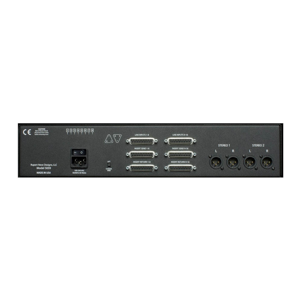 Rupert Neve Designs 5059 SATELLITE 16x2+2 サミングミキサー 背面パネルの画像