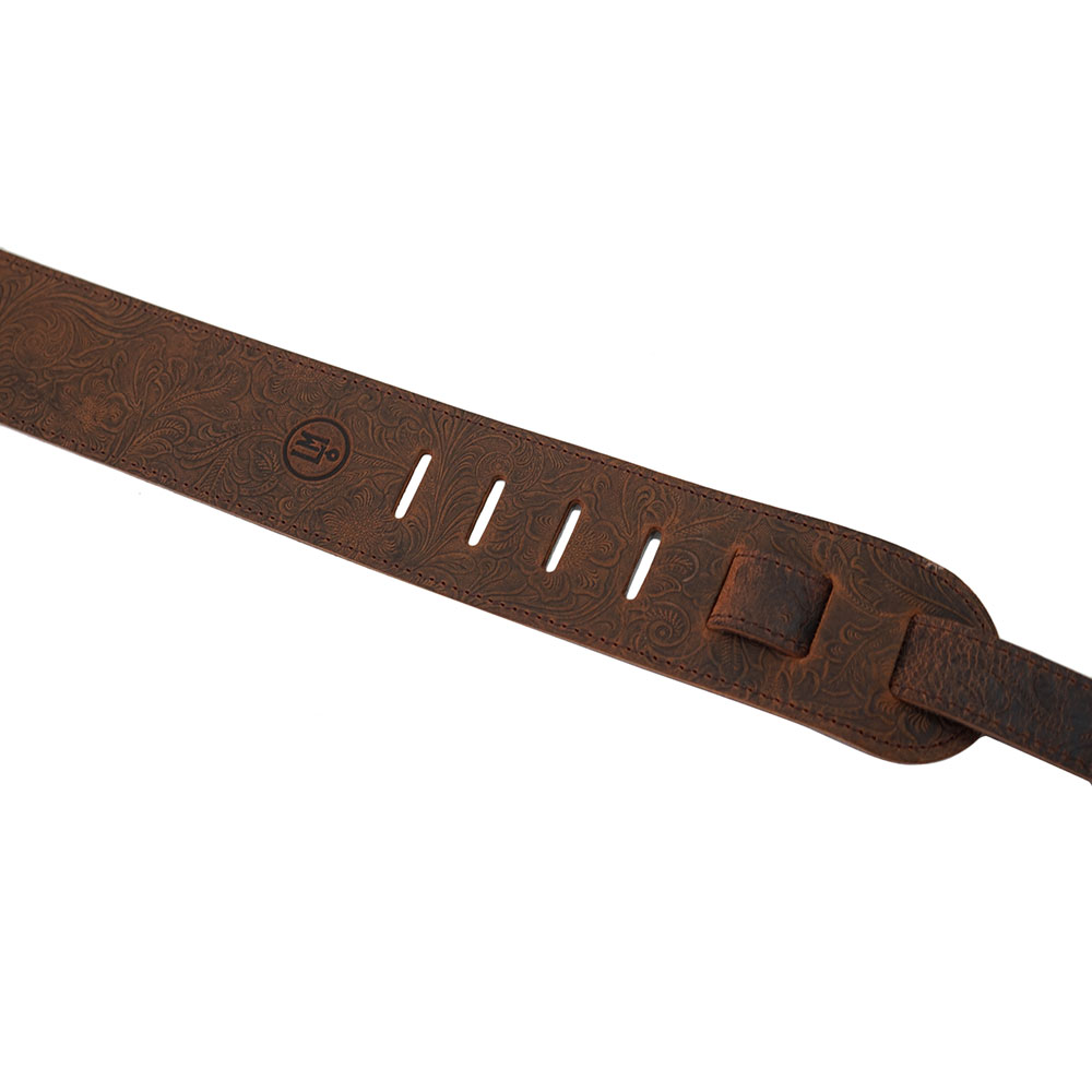 LM Products LS-2804T Brown Tooled Leather ギターストラップ 長さ調整部画像