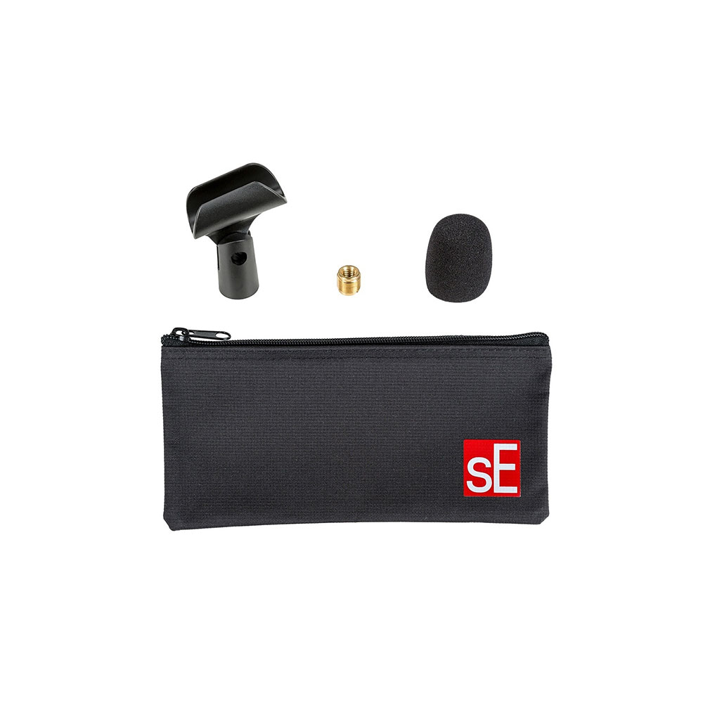 sE ELECTRONICS V7 MK Myles Kennedy シグネチャー ダイナミックマイクロフォン 付属品 マイククリップ 交換用ウィンドスクリーン キャリングポーチ画像