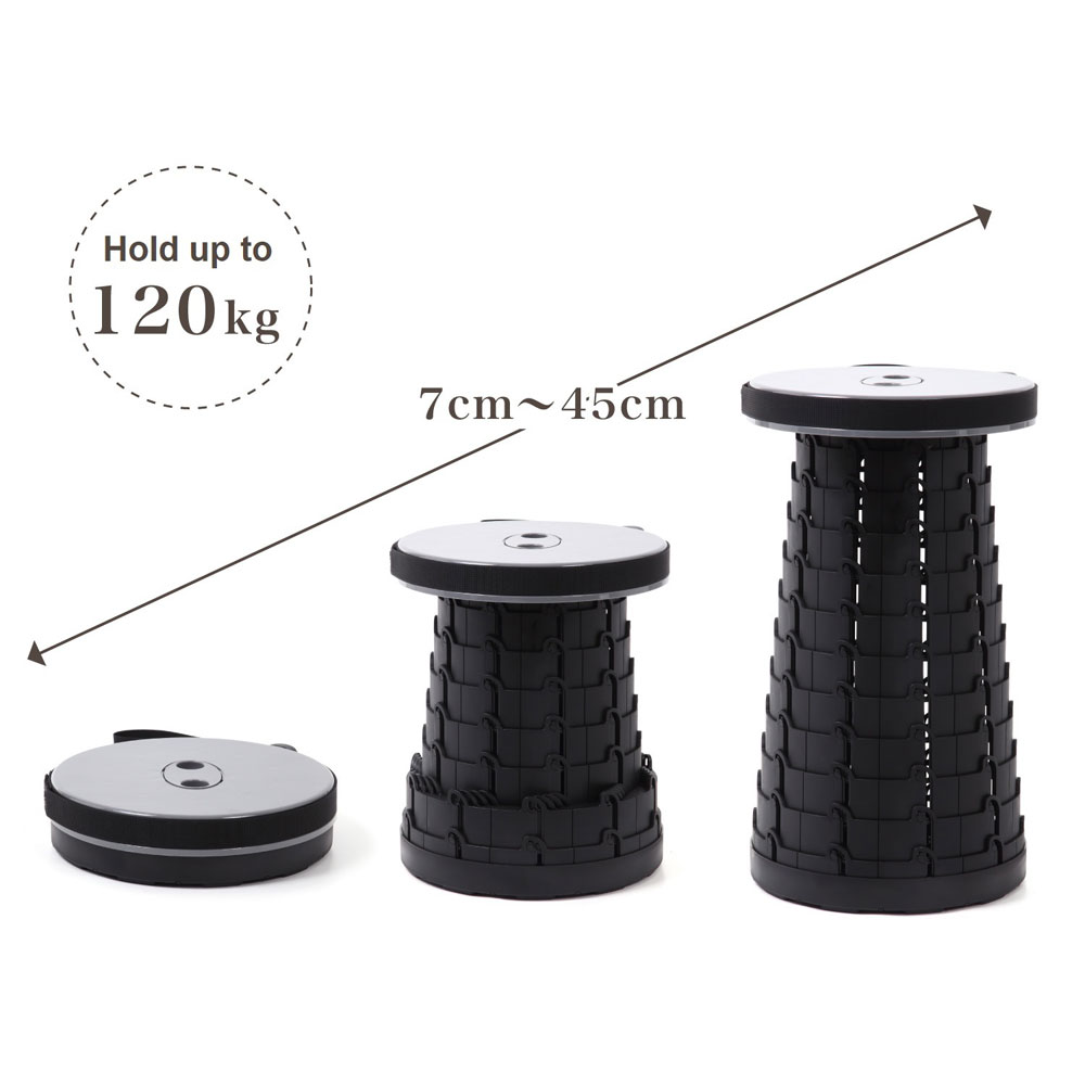Mini Max Stool Mini Max Telescoping Stool Black 伸縮式スツール サイズ詳細画像