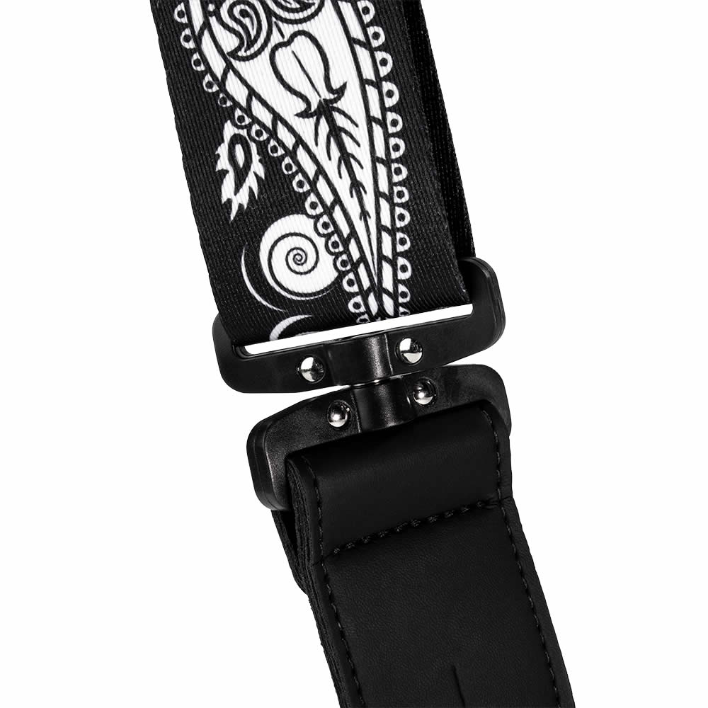 D’Addario 50JSSV17 Joe Satriani SWIVEL STRAP BLACK PAISELY ギターストラップ Swivel Loop画像
