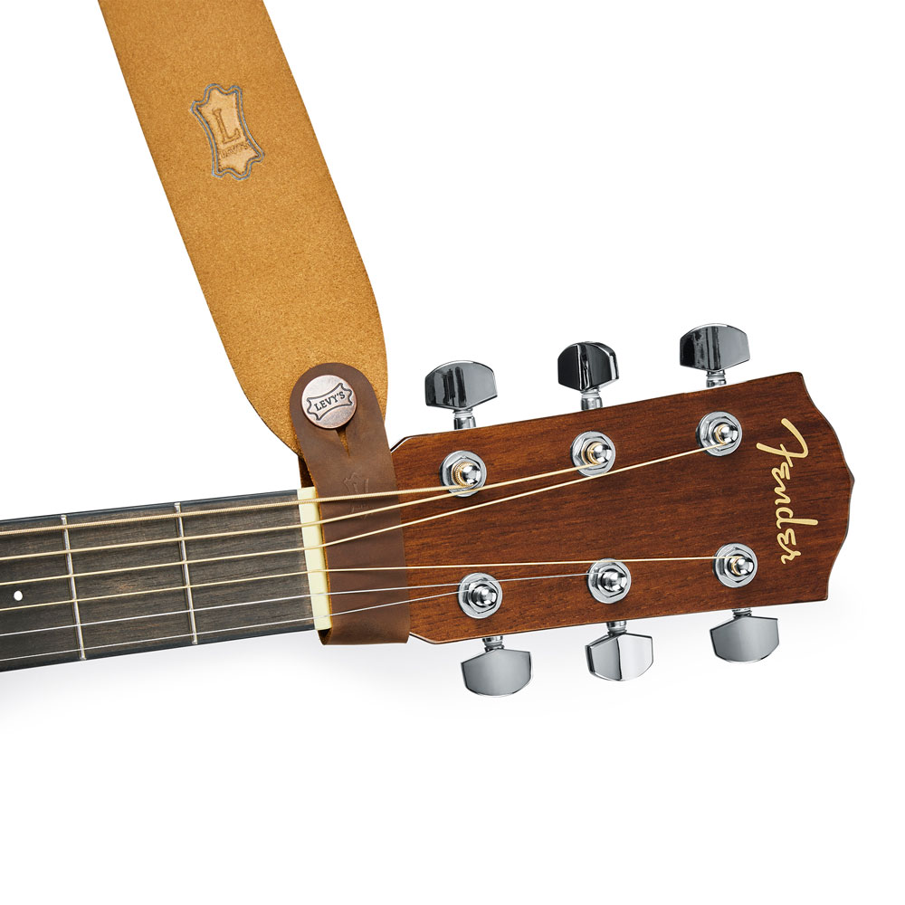 LEVY’S MM18CH-BRN Acoustic Adapter ストラップアダプター 使用例