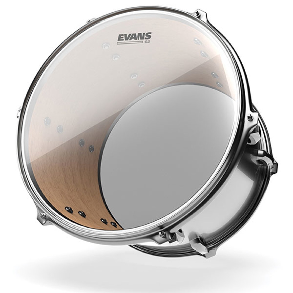 EVANS TT12G2 12' G2 Snare Tom Timbale Batter Clear ドラムヘッド 装着イメージ画像