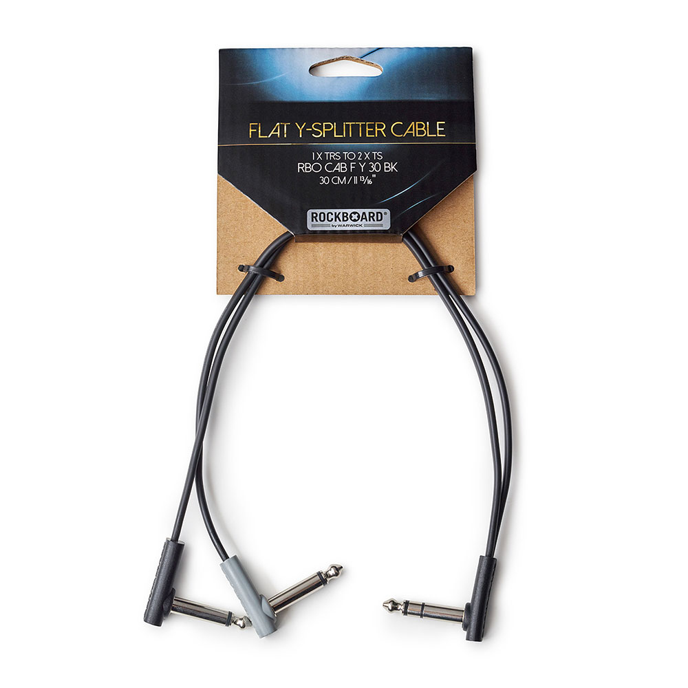 RockBoard RBO CAB F Y 30 BK Flat Patch Y Splitter Cable 30cm フラットY字ケーブル パッケージ写真