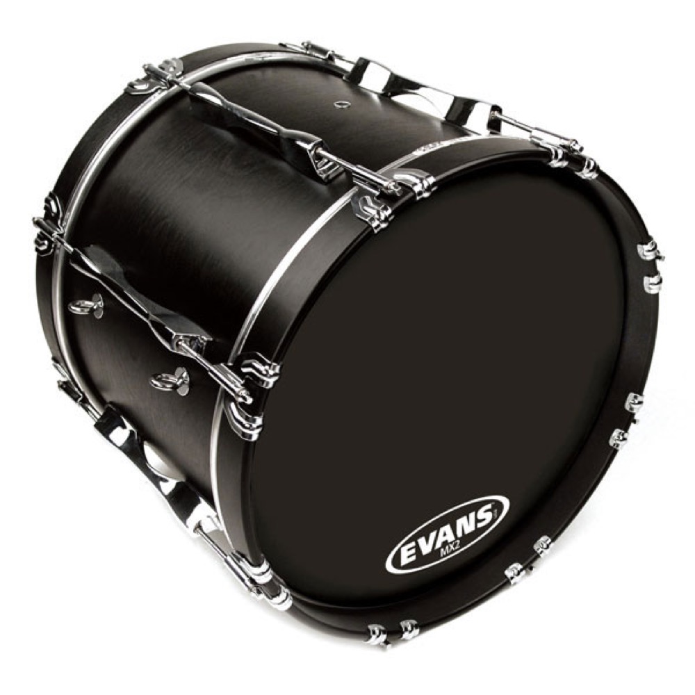 EVANS BD26MX2B 26' MX2 Black Marching Bass Head マーチングバスヘッド 装着イメージ画像