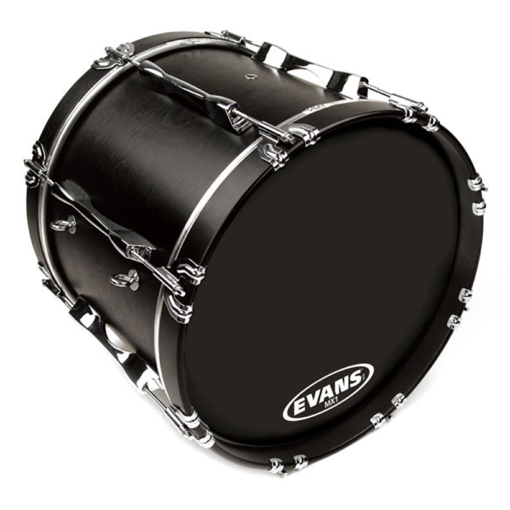 EVANS BD16MX1B 16" MX1 Black Marching Bass Head マーチングバスヘッド 装着イメージ画像