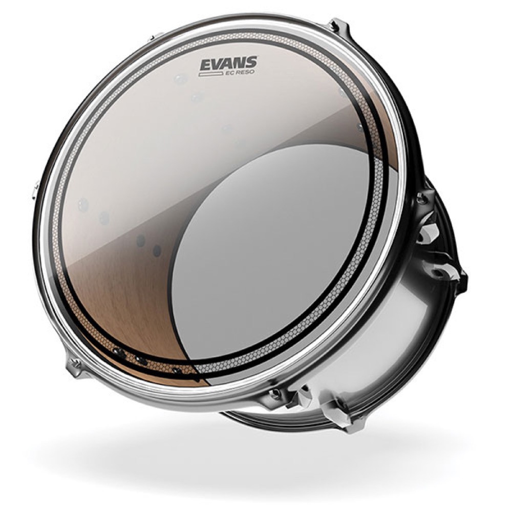 EVANS TT12ECR 12' EC Resonant Snare Tom Timbale ドラムヘッド 装着イメージ画像