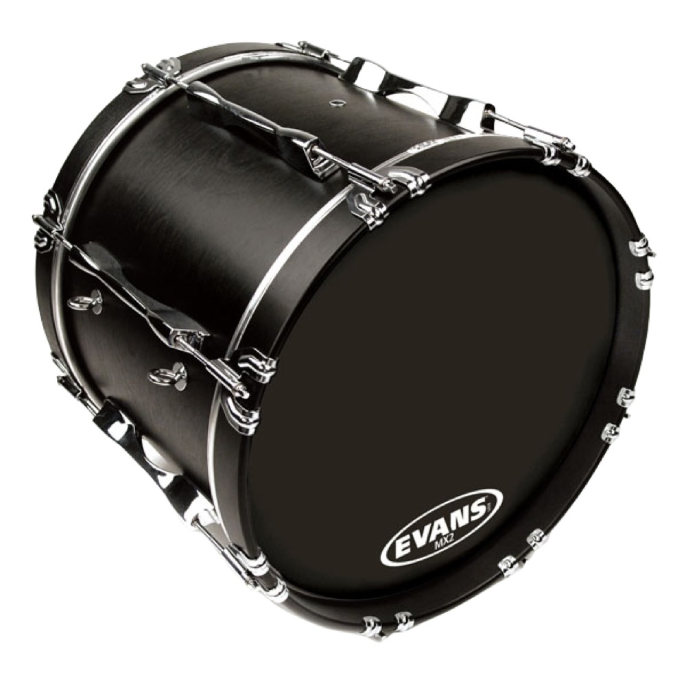 EVANS BD20MX2B 20' MX2 Black Marching Bass Head マーチングバスドラムヘッド 設置例画像