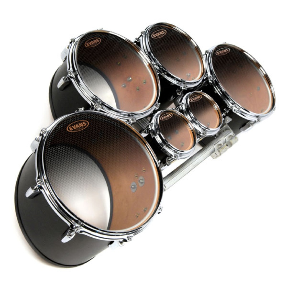 EVANS TT14SB1 14' System Blue Marching Tenor Head マーチングテナードラムヘッド 設置例画像