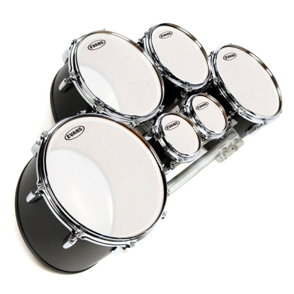 EVANS TT12MXF 12' MX Frosted Marching Tenor Head マーチングテナードラムヘッド 設置例画像
