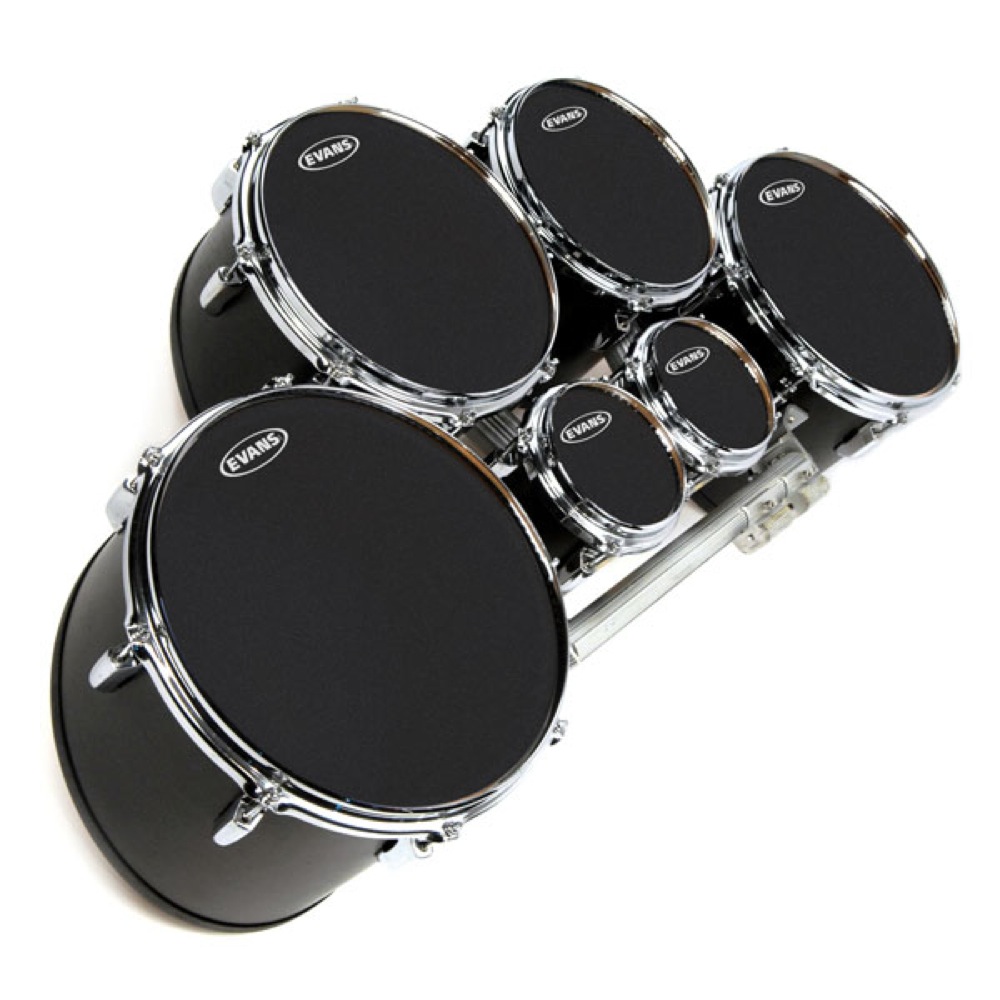 EVANS TT14MXB 14' MX Black Marching Tenor Head マーチングテナードラムヘッド 設置例画像