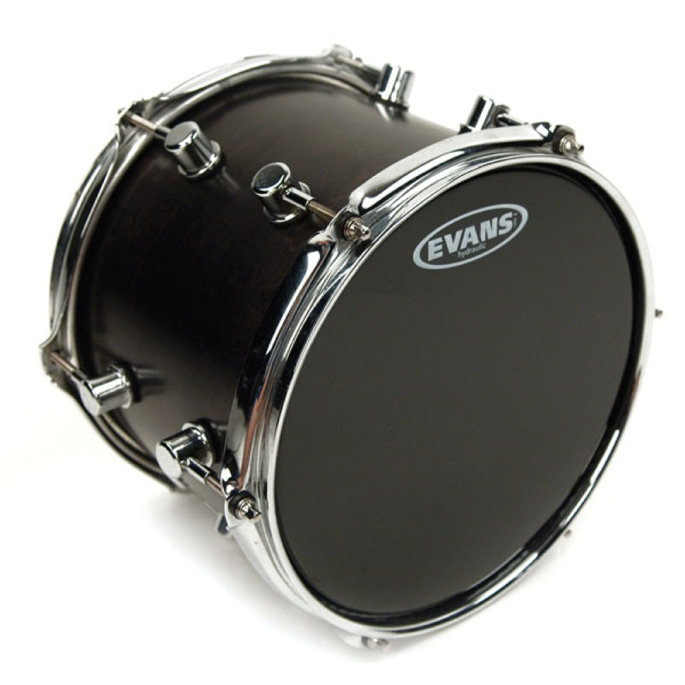 EVANS TT13HBG 13' Hydraulic Snare Tom Timbale Batter Black ドラムヘッド 設置例画像