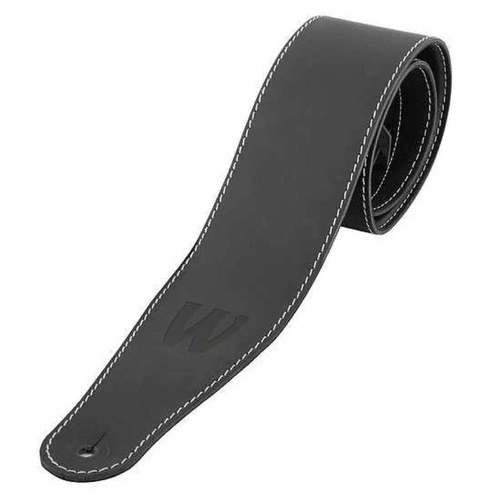 WARWICK Teambuilt Genuine Leather Bass Strap Black Blind Embossing ベースストラップ