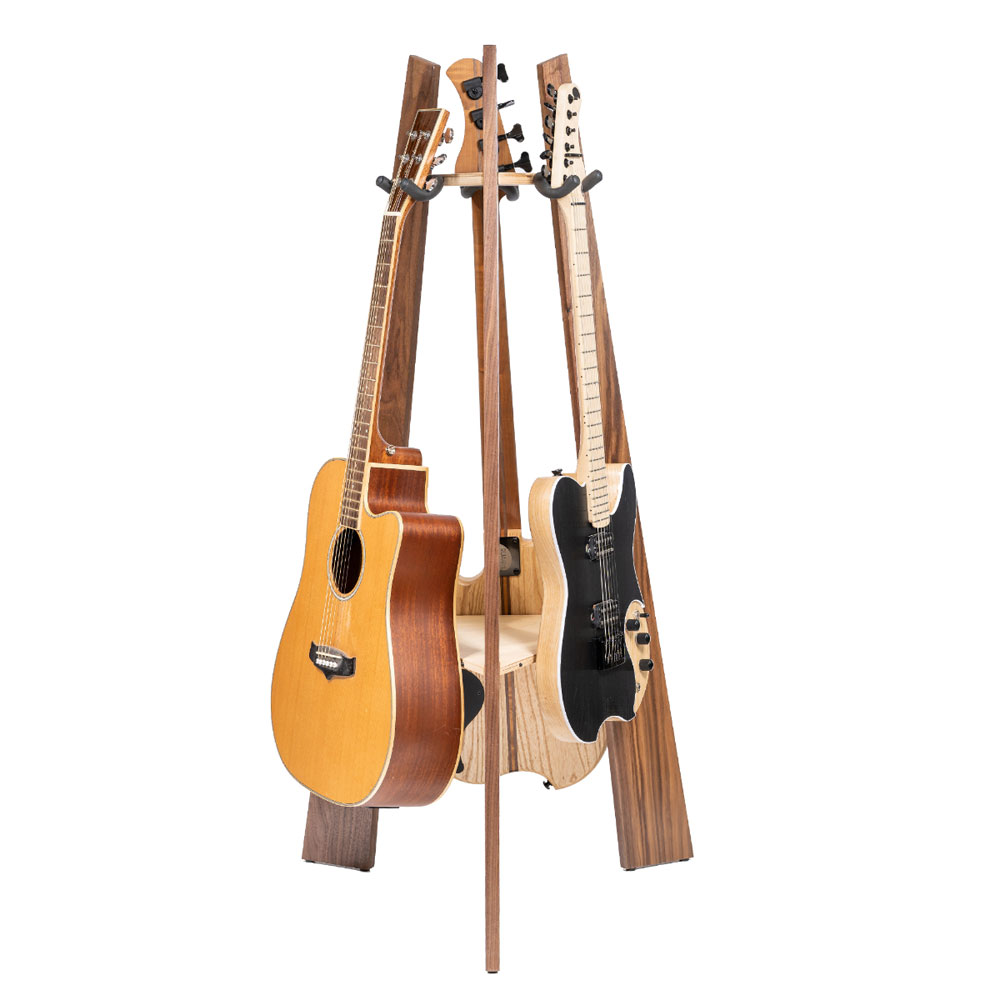 Ruach Music RM-GR1-W 3-Way Guitar Rack Walnut ギタースタンド 使用例