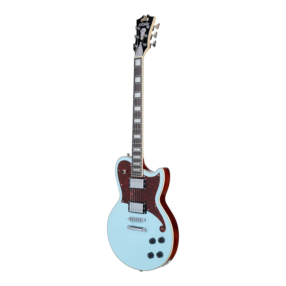 D’Angelico Premier Atlantic Sky Blue Top Natural Mahogany Back and Sides エレキギター 全体像