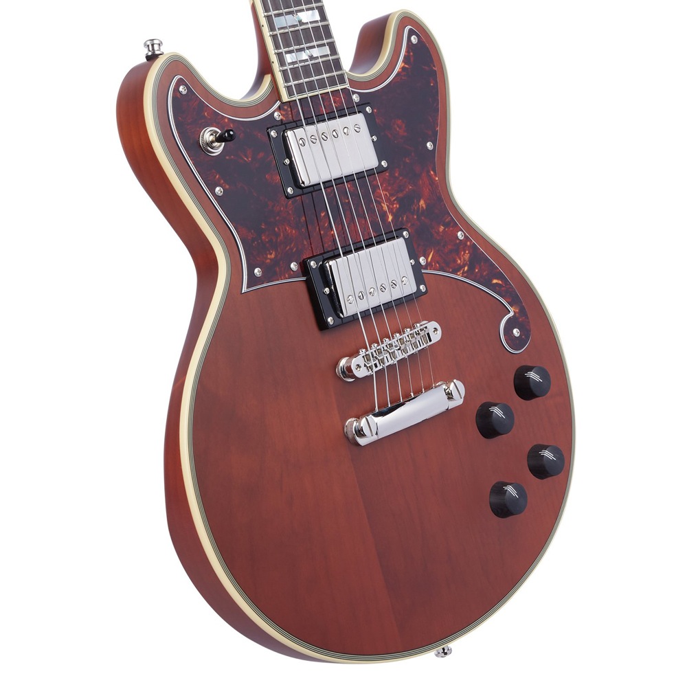 D’Angelico Deluxe Brighton Matte Walnut エレキギター アップの画像