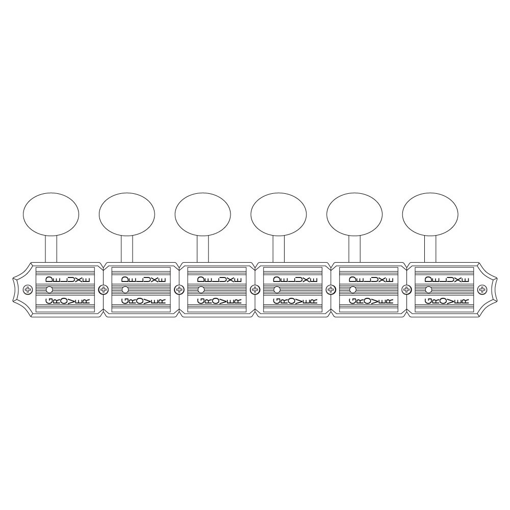 GROVER 133N6 Nickel Deluxe Guitar Machines 133 Series ギター用ペグ 全体画像 イラスト