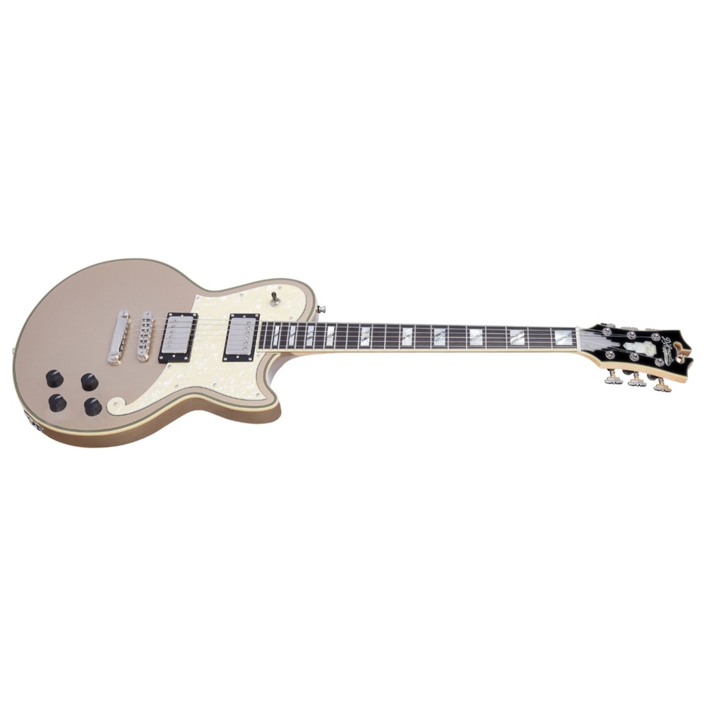 D’Angelico Deluxe Atlantic Desert Gold エレキギター 全体斜めアングル画像