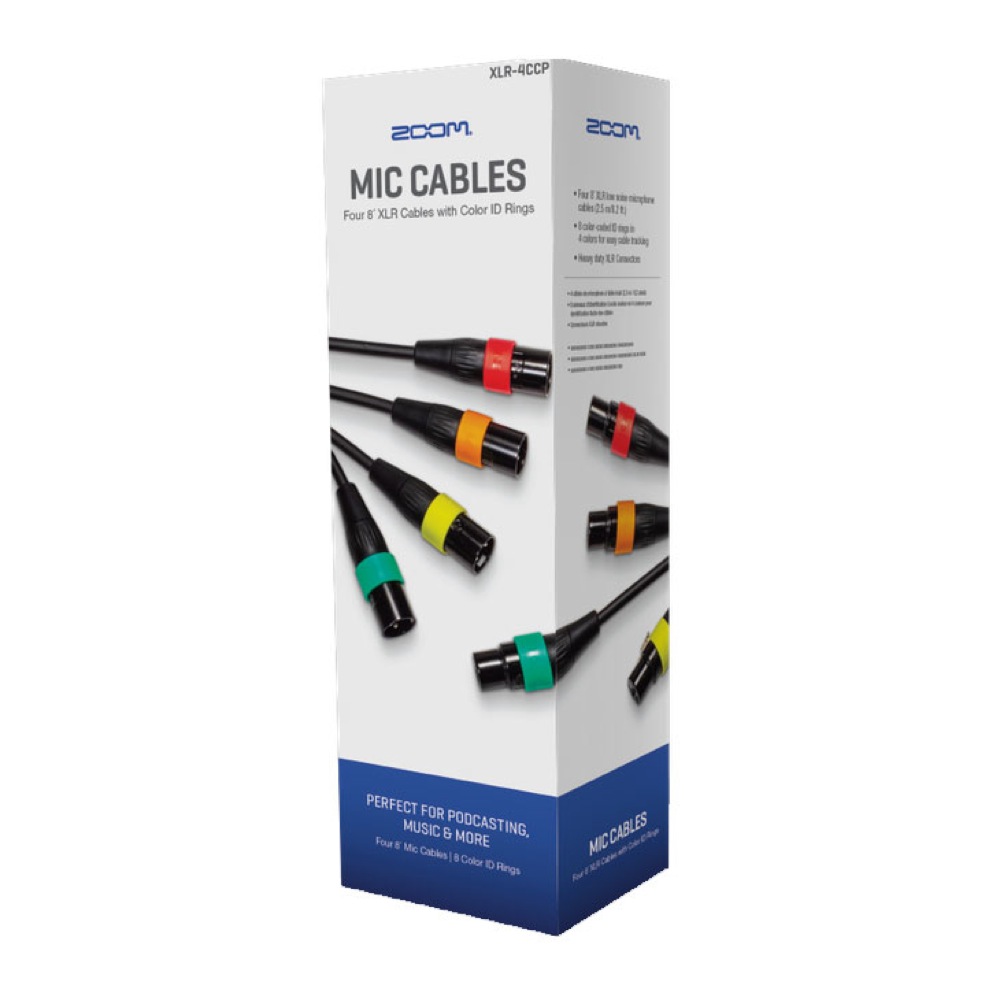 ZOOM XLR-4c/CP マイクケーブル 2.5m リングID 4本セット