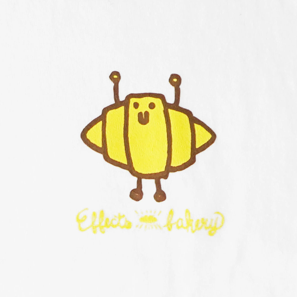 Effects Bakery エフェクツベーカリー Croissant XLサイズ 長袖 Tシャツ ホワイト クロワッサンプリント画像
