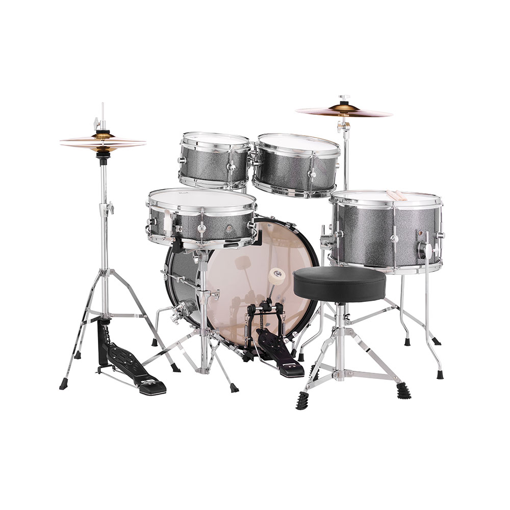 Pearl ROADSHOW JR. RSJ465/C #708 Grindstone Sparkle キッズ向けドラムセット 背面画像 ハイハット スネア タム バスドラ フロアタム クラッシュシンバル スローン ペダル画像